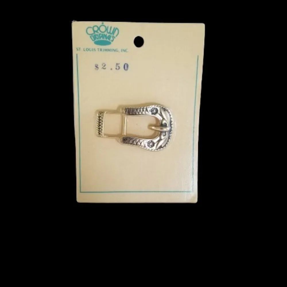 Vintage No Sew Belt Buckle 1970s Crown Originals Buckle New Old Stock